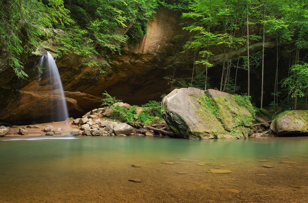 Old Mans Cave Lower Falls-Hocking Hills State Park-Ohio art print by Alan Majchrowicz for $57.95 CAD